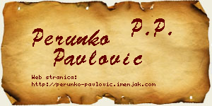 Perunko Pavlović vizit kartica